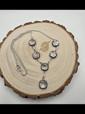 Handmade White Topaz Silver-Plated Necklace – New